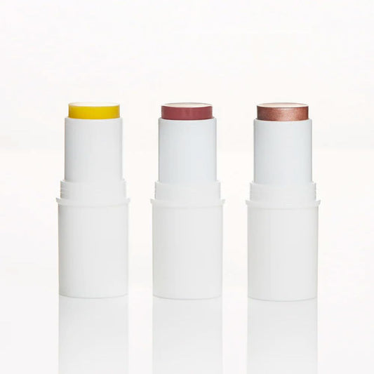 Boomstick Trio ® Rose Nude 3 Pack Cream Blush Makeup - Rose Nude Blush Stick, Highlighter Stick & Moisturizer for Cheeks, Eyes & Lips - Boom Sticks by Cindy Joseph for Older Women | alldaygood beauty