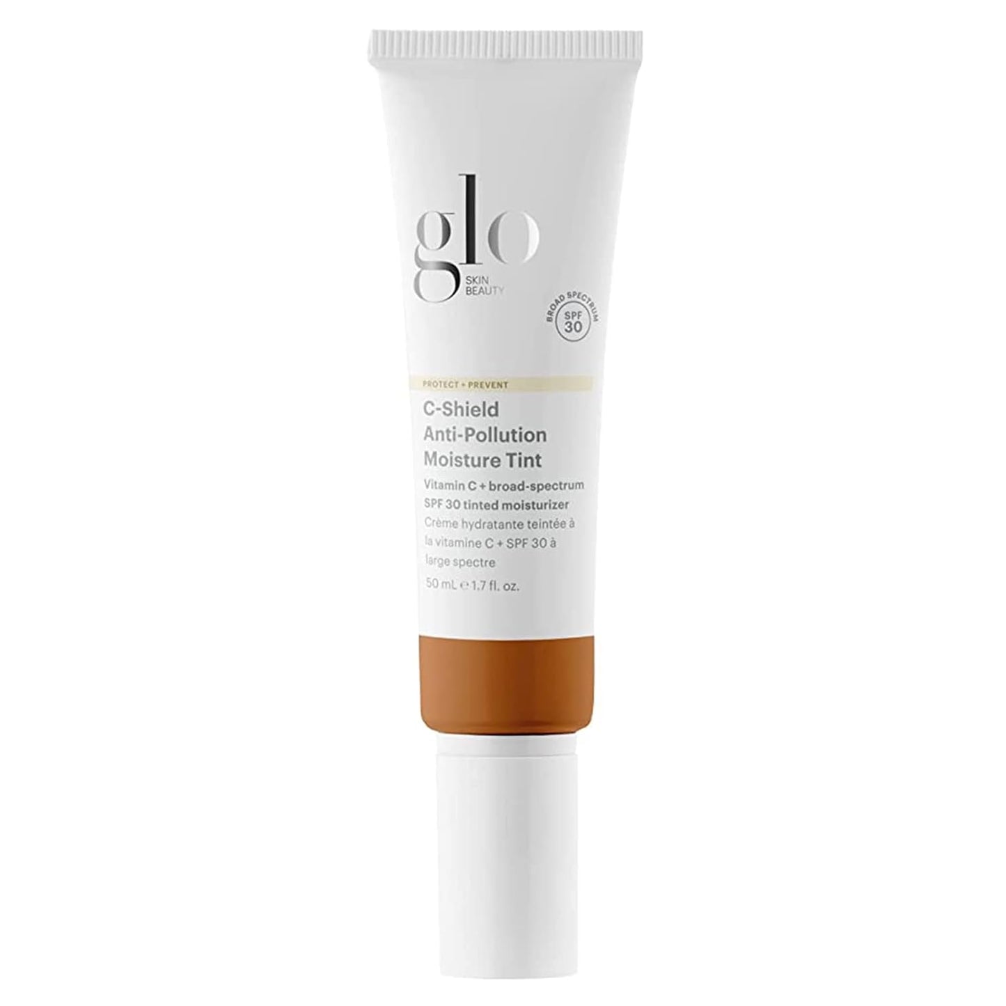 Glo Skin Beauty C-Shield Anti-Pollution Moisture Tint - Tinted Moisturizer With SPF 30 for Face, Broad Spectrum Protection & Vitamin C, 1.7 Oz (8N-Dark)
