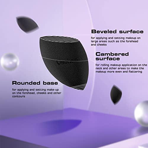 2PCS Makeup Sponge Set, Latex Free Makeup Blender for foundation, Makeup Sponges egg shaped, Makeup Sponges for all areas