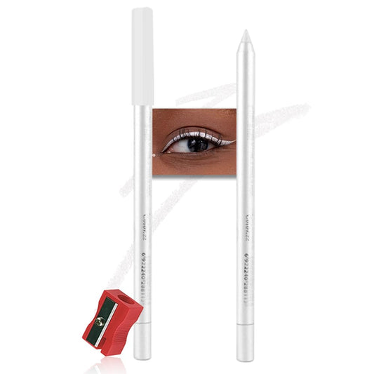 Kaely Gel Eyeliner Pencil for Women, White Eye Liner Waterproof Smudge Proof with Sharpener, Waterline Eye Makeup Liners, delineador de ojos contra el agua, Vegan & Cruelty-Free, 22