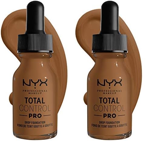 NYX PROFESSIONAL MAKEUP Total Control Pro Drop Foundation, Skin-True Buildable Coverage - Sienna (Pack of 2)