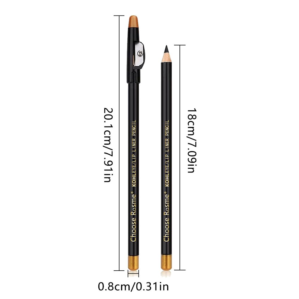 5Pcs Wooden Hard-Core Eyebrow Pencils for Women, Black Eyebrow and Eyeliner Pencil, Long Lasting Waterproof and Sweat-Proof, Beginner Makeup Brow Pencil, Create a Natural Eye Brow Makeup