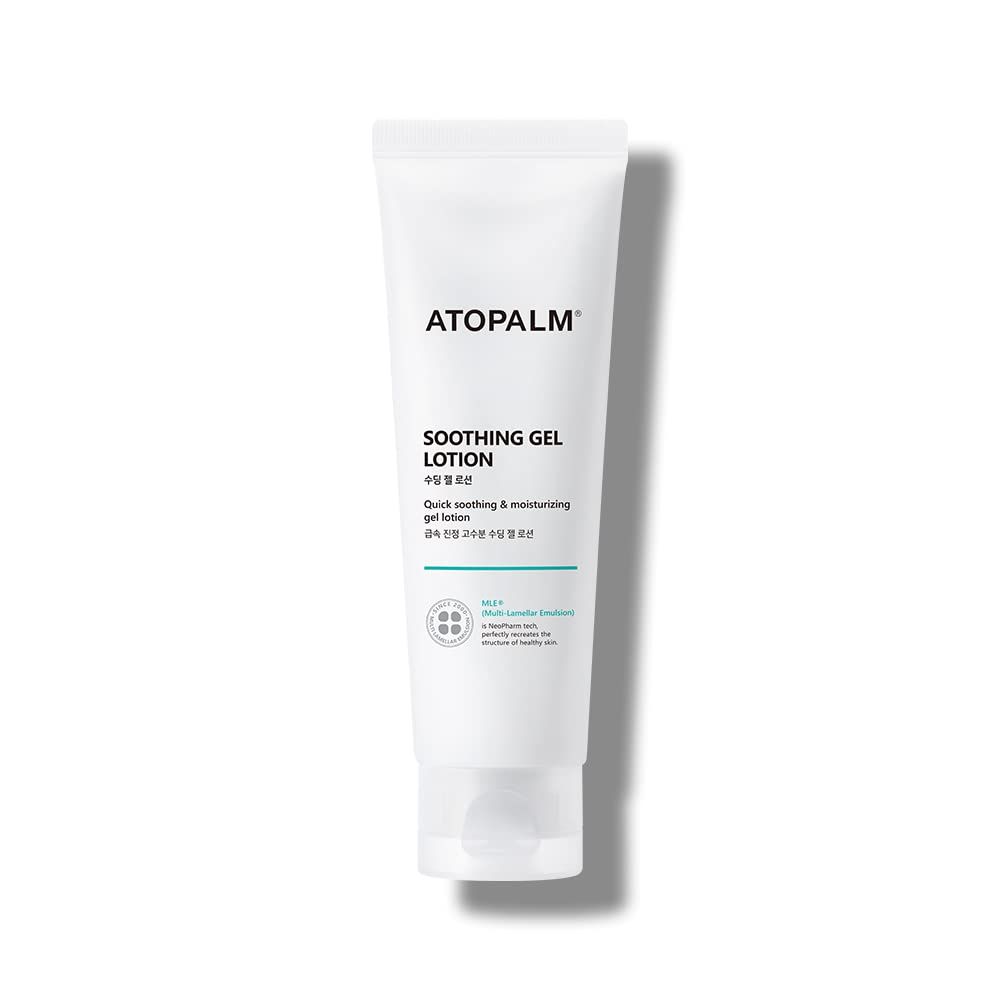 ATOPALM Soothing Gel Lotion 4 Fl Oz, Cooling and Calming Moisturizer for Sensitive, Eczema Prone, Heat Rash Skin, Redness Relief, Lightweight Mild Face and Body Lotion for Baby, Korean Skincare