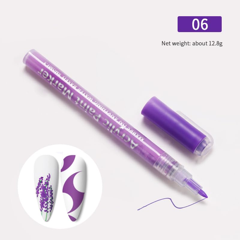 Nail Polish Pen, 1 PCS Nail Art Pen, Nail Pencil, DIY Drawing Painting Pen, for Nails DIY (Purple)
