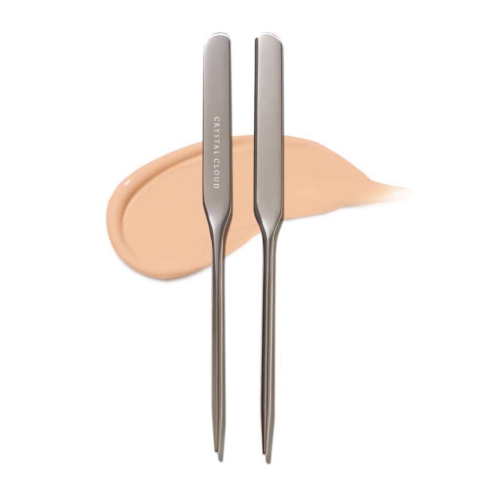 Korean Professional Pro Stainless Steel Makeup Cosmetic Spatula Tool Makeup Art Tool For Nail Art Eye Shadow Eyelash Makeup Professional Pigment Blending