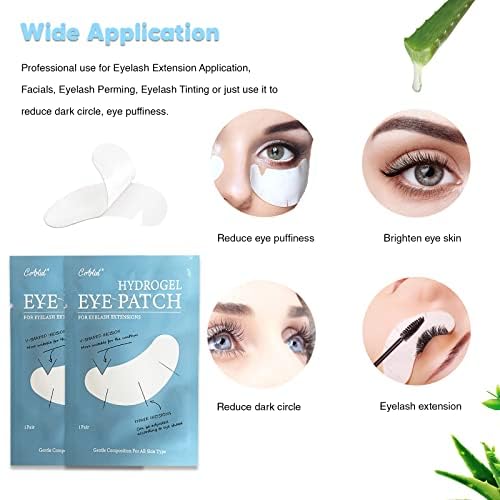 C. ARTIST 100 Pairs V-Shaped 100% Natural Eyelash Extension Under Eye Gel Pads Kit, Hydrogel Eye Patches with Collagen & Aloe Vera, Eyelash Extension Supplies Tools, Lash Tech Supplies