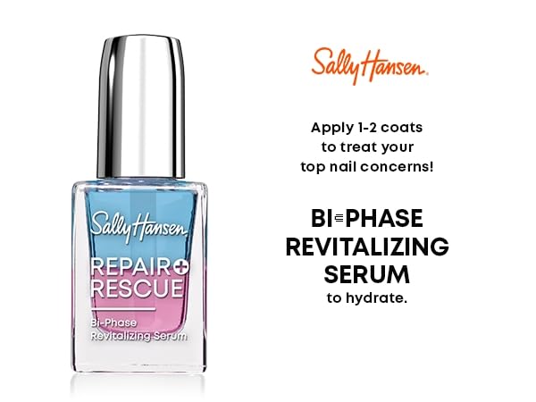 Sally Hansen® Repair + Rescue, Bi-Phase Revitalizing Serum, Hydrates Nails, Moisturizing, Contains Gylcerin