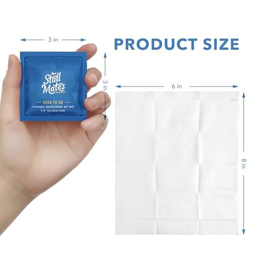 Stall Mates Wipes Witch Hazel: Flushable Wipes | Individually Wrapped | Travel Friendly | Soothing Witch Hazel | Unscented with Cucumber, Aloe and Chamomile | (90 on-the-go singles) BULK PACK