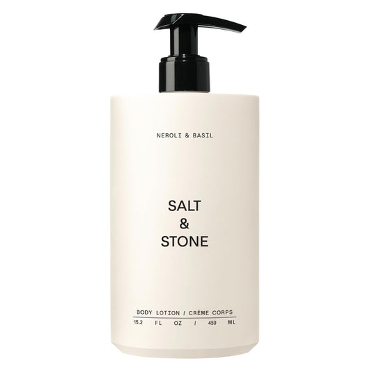 Salt & Stone Body Lotion for Women & Men| Scented Daily Body Lotion | Hydrates, Nourishes & Softens Skin | Restores Dry Skin | Fast-Absorbing | Cruelty-Free & Vegan (450 ml) (Neroli & Basil) | alldaygood beauty