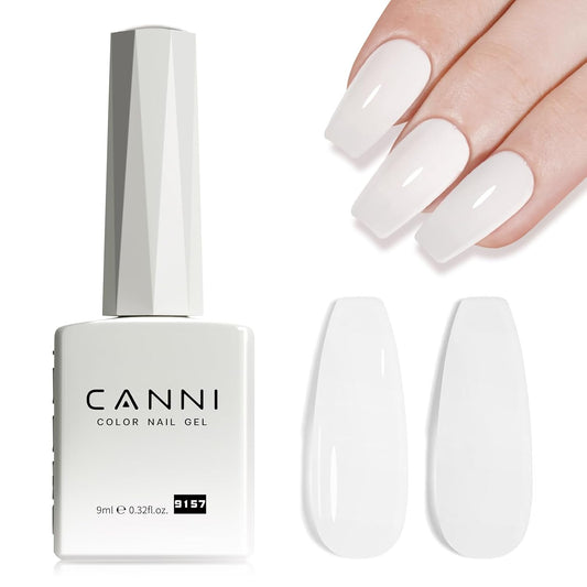 CANNI Milky White Jelly Gel Polish – 9ML Translucent Sheer Nude Soak-Off UV/LED Gel Nail Polish for DIY Manicure or Salon Use | alldaygood beauty
