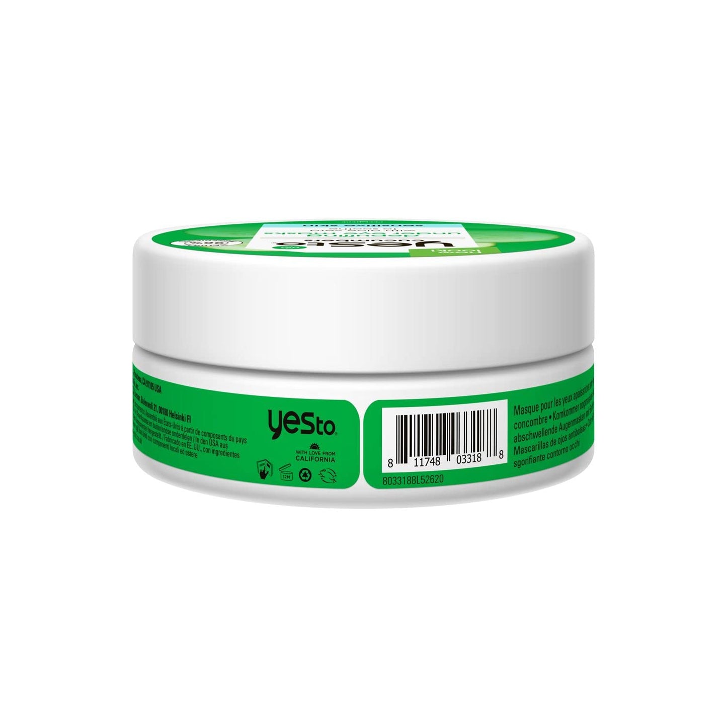 Yes To Cucumber Eye Treatment Bundle, Soothing Daily Treatment To Calm, Soothe & De-Puff Under Eyes, With Caffeine, Natural & Cruelty Free, 8ct Under Eye Masks & 0.5 Fl Oz Daily Eye Treatment