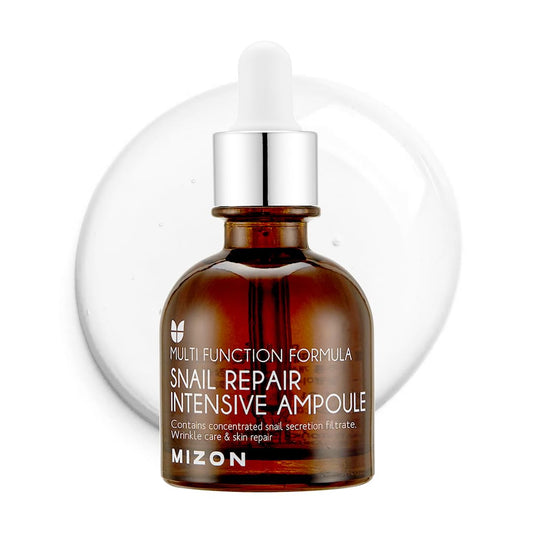 MIZON Snail Repair Intensive Ampoule with Snail Mucin, Hyaluronic Acid & Vitamin E – Hydrating & Wrinkle Care Serum for Skin Elasticity & Repair (1.01 fl oz)