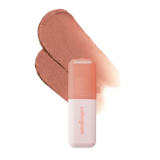 COLORGRAM NUDE BLUR TINT 01 SALMON BEIGE | Soft Velvet Matte Lip Stain & Cheek Tint | Lightweight Blurring Tint for a Smooth & Airbrushed Finish | 24H Hydration, Long-Lasting & Non-Sticky Formula