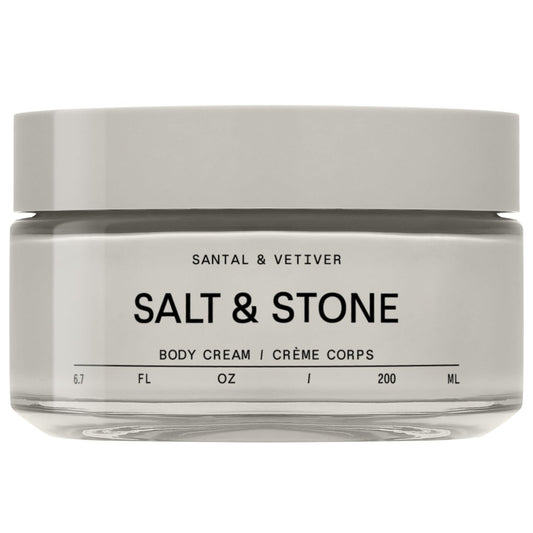 Salt & Stone Body Cream – Santal & Vetiver | Hydrating Formula with Seaweed Extracts, Spirulina & Squalane | Deep Hydration, Skin Barrier Support & Healthy Glow | for all Skin Types (6.7 fl oz) | alldaygood beauty