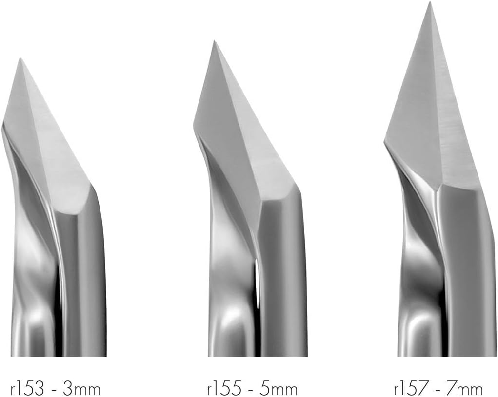 GERMANIKURE Tapered Professional Cuticle Trimmer - 3/4 Full Jaw Nipper - Ethically Made in Germany - FINOX Stainless Steel Sharp Cuticle Remover in Leather Case – Manicure Tool, r157, 7mm