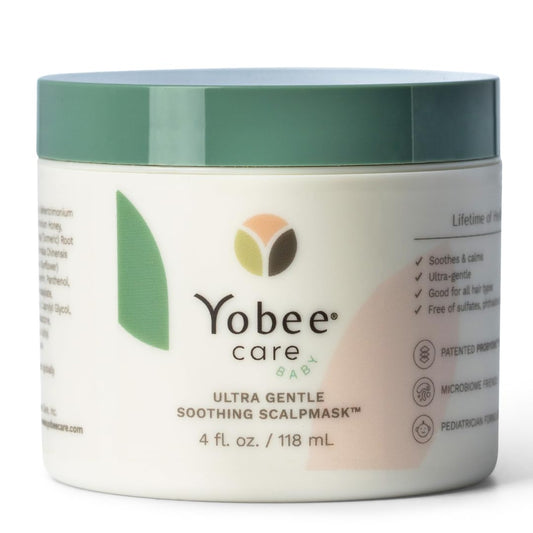 Yobee Ultra Gentle Soothing Scalp Mask - Dry Scalp Treatment Hair Mask Safe For Sensitive Baby Skin - Probiotic Infused - For Sensitive Scalp & Cradle Cap - For Babies, 4 fl oz