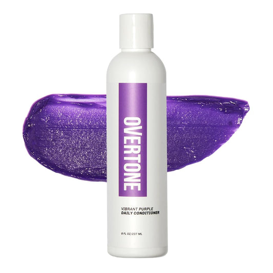 Overtone Daily Color Depositing Conditioner for All Hair: 8oz Temporary Coloring Conditioner with Shea Butter & Coconut Oil, Refresh Color & Prevent Fading, Vegan & Cruelty-Free, Vibrant Purple
