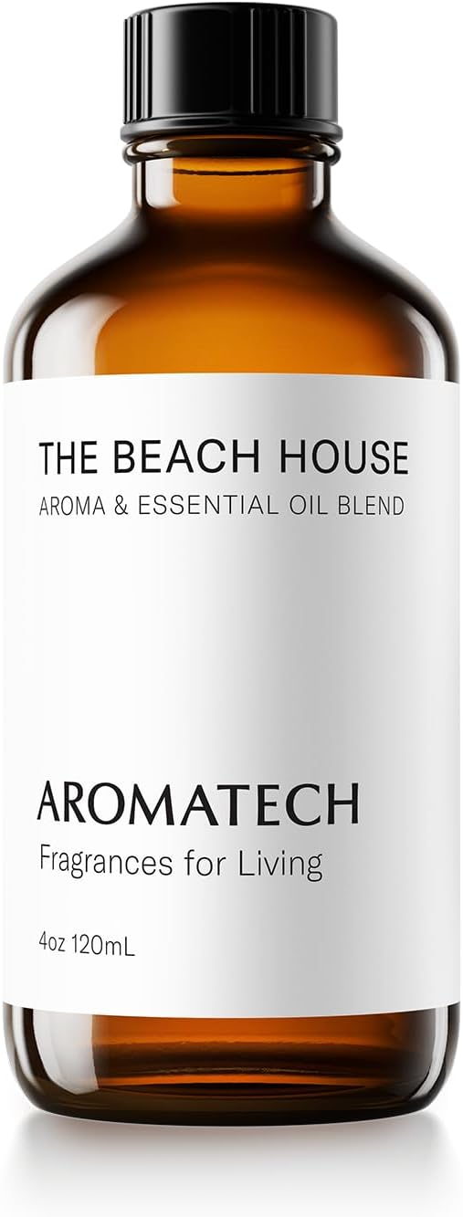 AromaTech The Beach House Aroma Essential Oil Blend: Luxury Hotel Inspired Aromatherapy with Bergamot, Coconut Milk & Sandalwood for Ultrasonic Diffusers & Nebulizers - 4 fl oz, 120 mL