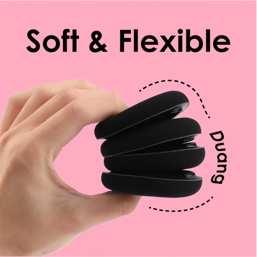 5Pcs Makeup Sponge Latex-Free Soft Blender Sponge Perfect for Liquid Foundation Concealer Cream Powder, Beauty Sponge Gift Set for Long-lasting and Natural Makeup, Black, Medium