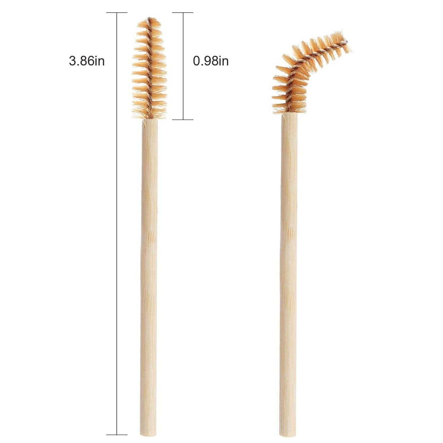 300PCS Disposable Mascara Wands Spoolie Brush Crystal Eyebrow Brushes Eyelash Extension Applicator Makeup Kits Bamboo Mascara Brush