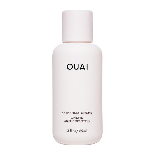 OUAI Anti Frizz Cream Travel Size - Moisturizing Hair Cream with Frizz Control & Heat Protection - Provides Hydration with Jackfruit & Beetroot Extract - Paraben, Phthalate & Sulfate Free (3 oz) | alldaygood beauty
