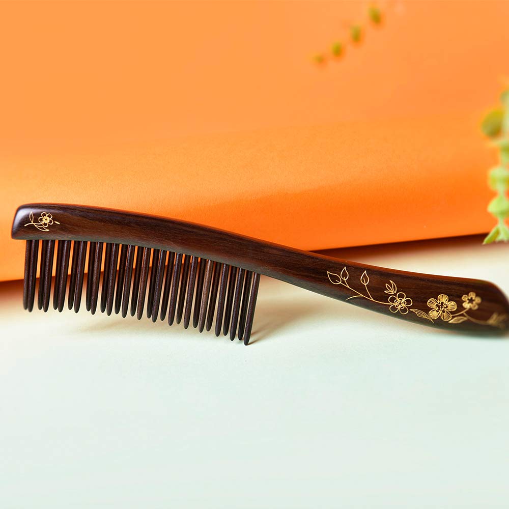 Wooden Hair Comb Wide-tooth Inserted Teeth for Women Curly Hair (CQCGB0101)