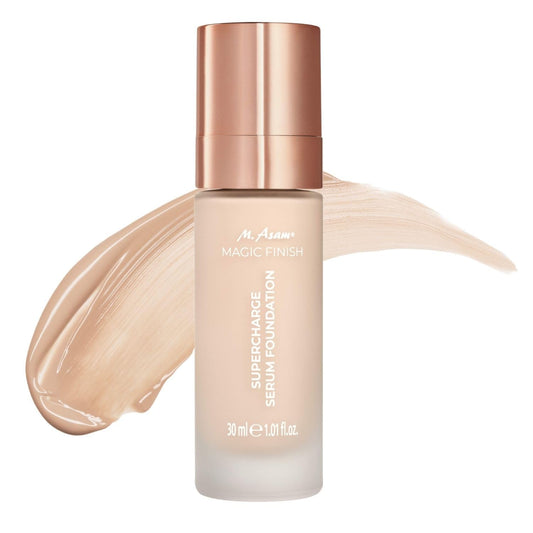 M. Asam MAGIC FINISH Supercharge Serum Foundation Soft Ivory (1.01 Fl Oz) - Moisturizing Make Up & Firming Face Serum In One, Anti-aging CC Cream With Optimal Coverage & Hyaluronic Acid | alldaygood beauty
