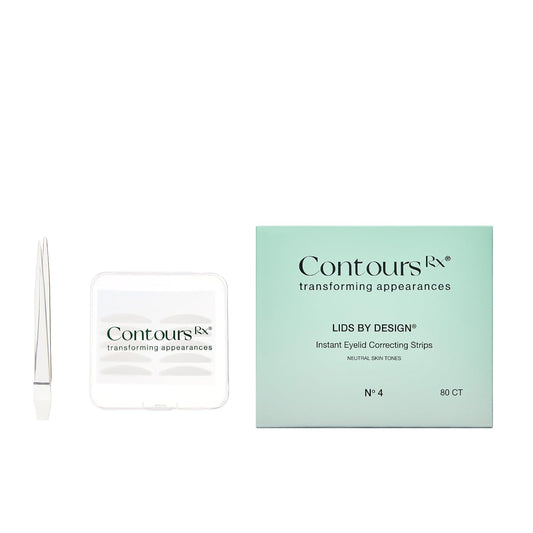 Contours RX Lids by Design - Non-Surgical & Transparent Eyelid Lift Strips - for a More Youthful-Looking Appearance, Reshape and Define with Eyelid Tape for Hooded Eyes (4mm) 80ct