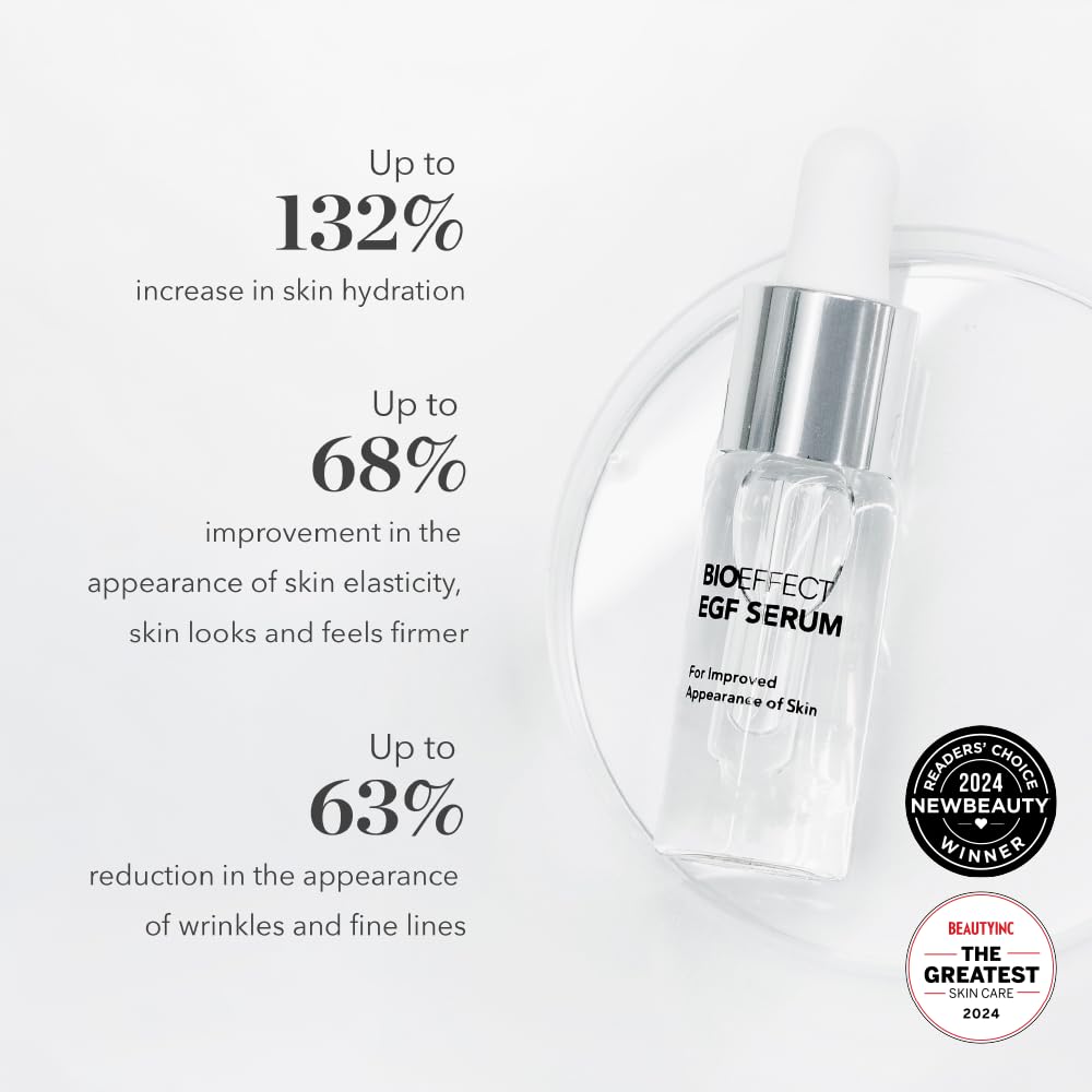 BIOEFFECT EGF Serum Treatment Duo with Hyaluronic Acid, Enhance Skin with Moisturizing, Firming, Wrinkle-Fighting Treatment for Face And Neck, Day And Night, Best Derma Roller Facial Serum