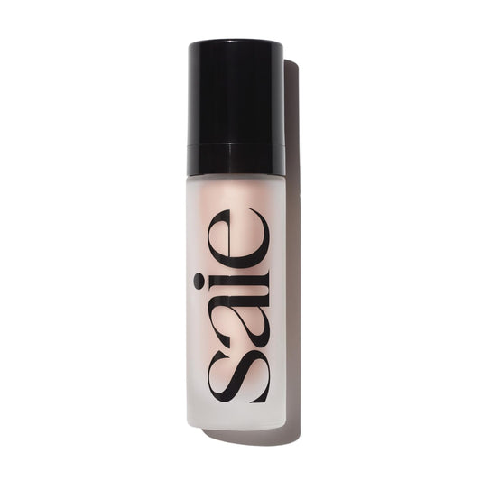 Saie Glowy Super Gel - Hydrating Makeup Primer and Illuminating Glow Serum Enriched with Vitamin C and Squalane Oil - All-Over Liquid Highlighter Makeup for Instant Glass Skin - Roseglow (1 oz) | alldaygood beauty