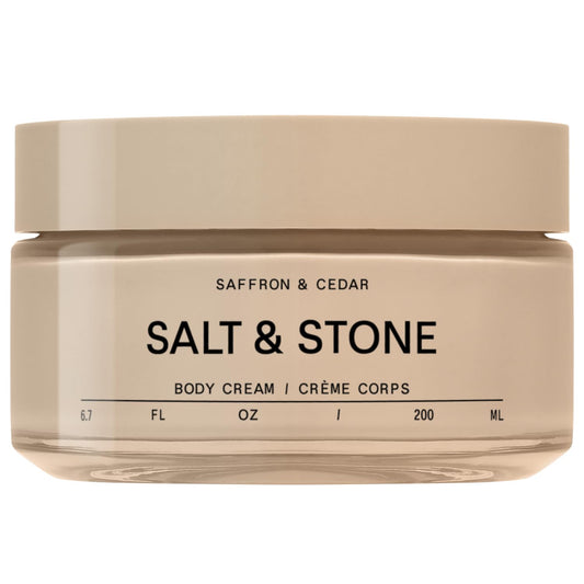 Salt & Stone Body Cream – Saffron & Cedar | Hydrating Formula with Seaweed Extracts, Spirulina & Squalane | Deep Hydration, Skin Barrier Support & Healthy Glow | for all Skin Types (6.7 fl oz) | alldaygood beauty