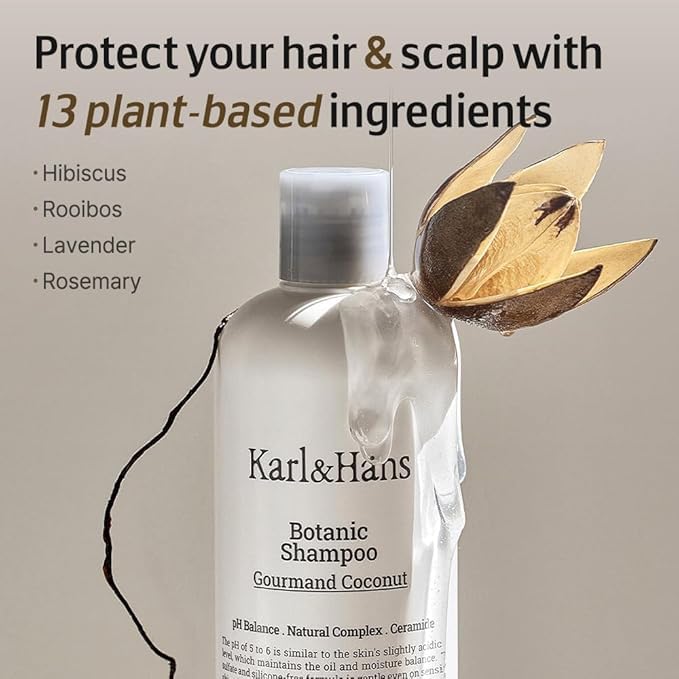 Karl&Hans Botanic Double Mint Vegan Body Wash - Organic, Moisturizing, Natural Shower Gel with Peppermint for Men and Women - Sulfate and Silicone-Free, 13.2 fl oz