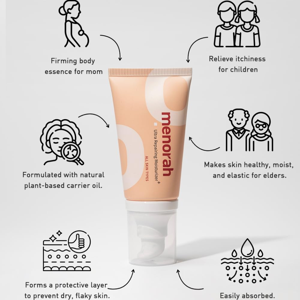 menorah skincare - Ultra Repairing Moisturizer+ Kits, Skincare Set, Rich and Creamy Texture, for Dry to Very Dry Skin, with B3, B5 for Face, Hands, Heels, Elbows Healing