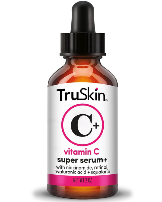 TruSkin Vitamin C Super Serum - Niacinamide, Retinol, Hyaluronic & Salicylic Acid - All-in-One Anti Aging Serum for Face – Improve Appearance of Dark Spots, Firmness for Brighter Looking Skin, 2 Fl Oz | alldaygood beauty