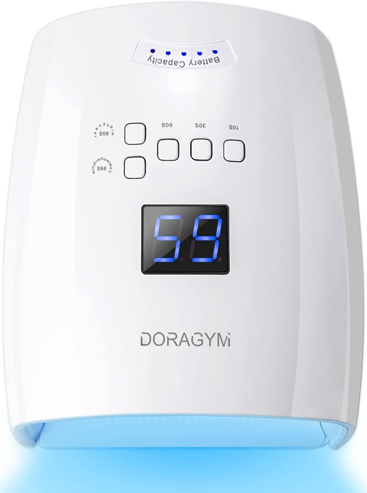 Rechargeable UV LED Nail Lamp, 66W Cordless UV Light for Gel Nails, Professional Gel Nail Light, Nail Dryer Nail Art Manicure Tools for Home and Salon(White) | alldaygood beauty