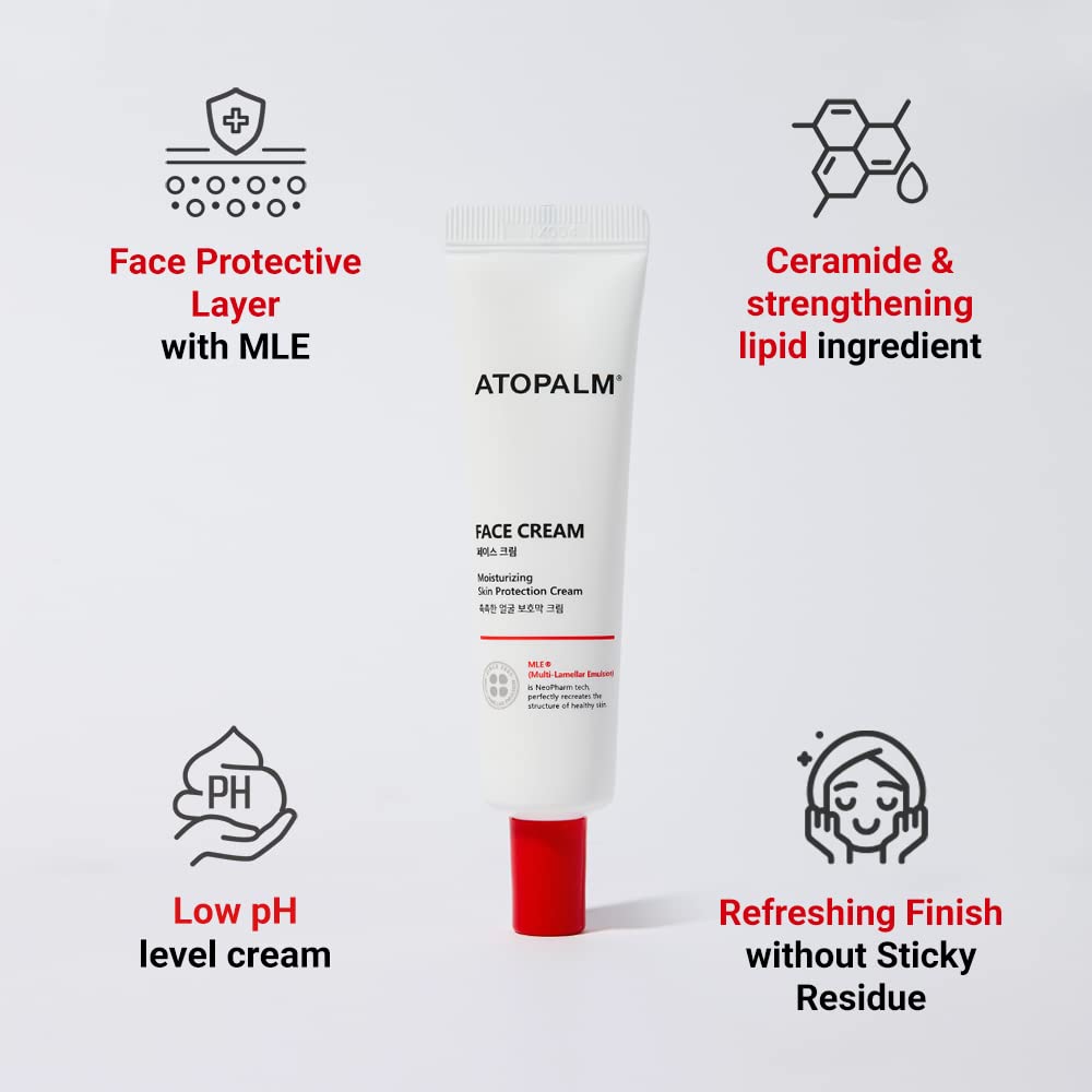 ATOPALM | Face Moisturizer Cream | Daily Hydrating Facial Moisturizer | Low pH Skin Barrier Cream with Vitamin E, Vitamin B5 for Sensitive Skin | Korean Skin Care Face Lotion | 1.1 fl oz (35ml)