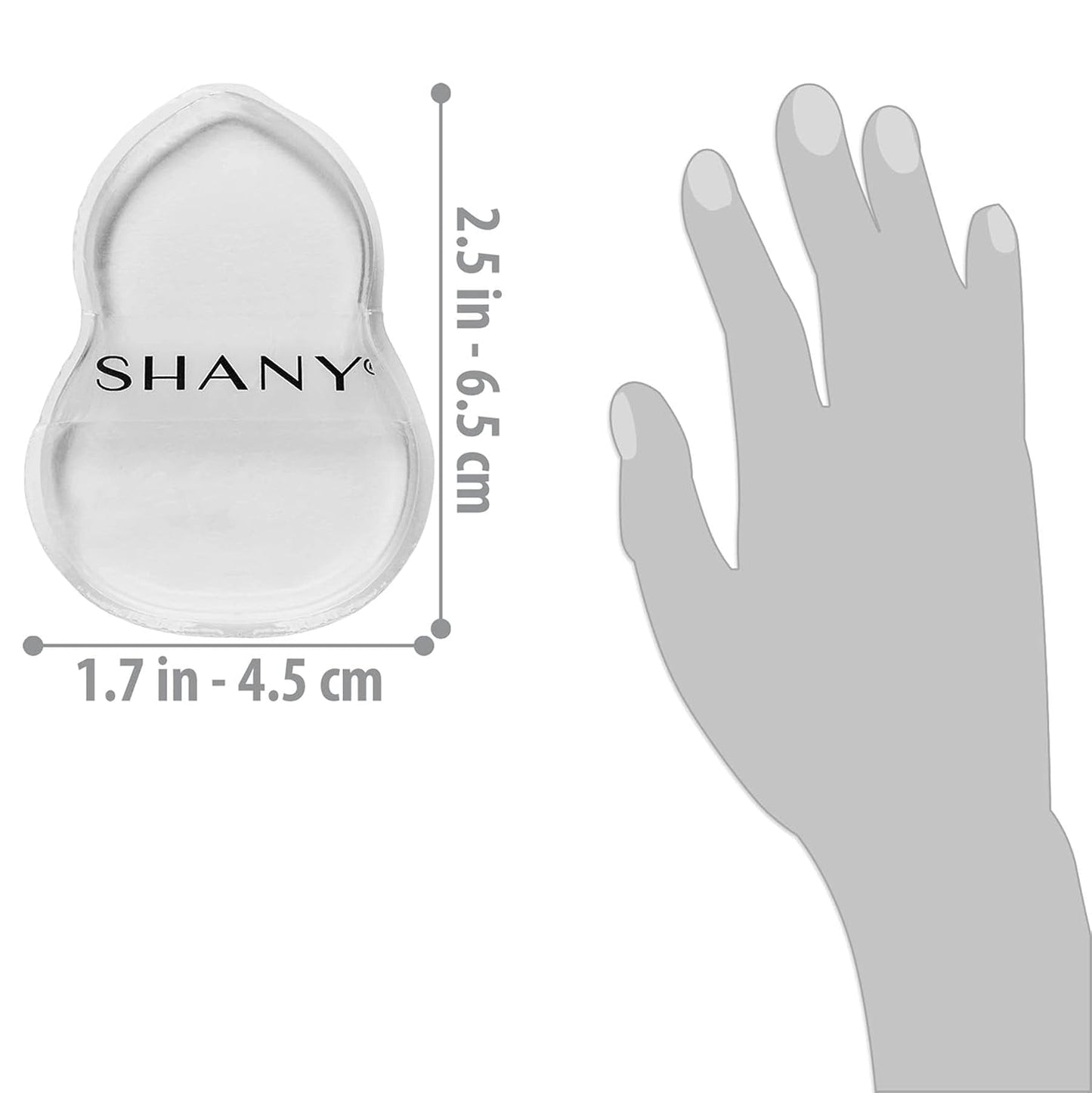 SHANY Stay Jelly Silicone Sponge - Clear & Non-Absorbent Makeup Blending Sponge for Flawless Application with Foundation - HOURGLASS (Pack of 2)