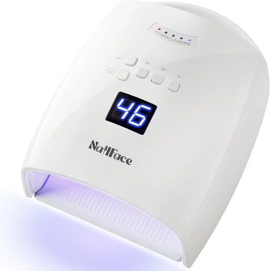 Cordless UV LED Nail Lamp, Rechargeable 66W UV Light Nail Curing Lamp for Gel Nail Acrylic Polish with Auto Sensor & 5 Timer for Home & Salon | alldaygood beauty