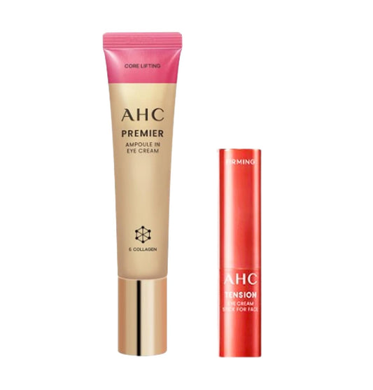 AHC Season12 Premier Ampoule in Core Lifting Eye Cream For Face 40ml + AHC Tension Eye Cream Stick Balm For Face 3.5g