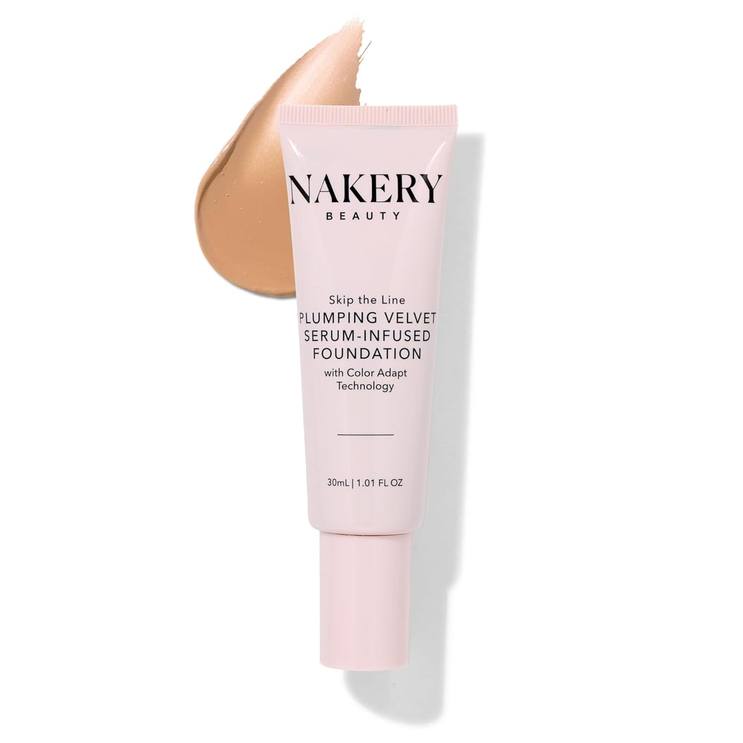 Nakery Full Coverage Foundation for Women - 5 in 1 Plumping Liquid Foundation Makeup - Serum Infused Makeup Foundation Smart Color Adapt with Niacinamide & Hyaluronic Acid for All Skin Types - Light