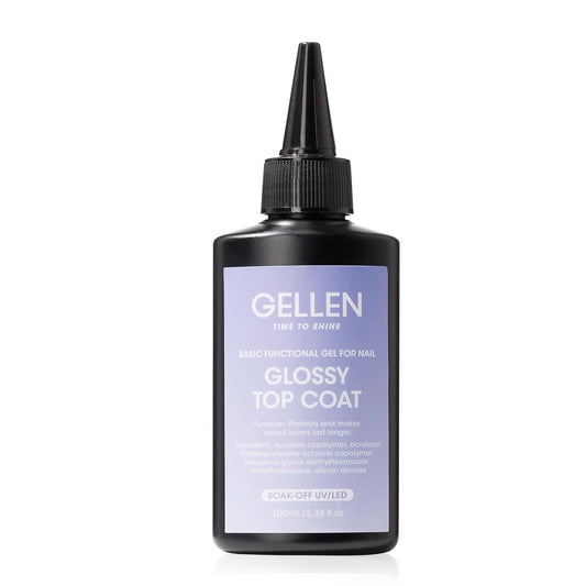 GELLEN 100ml No Wipe Gel Top Coat, High Gloss Long Lasting Clear Color Gel Top Coat U V Light Cured Soak off High Capacity for Salon | alldaygood beauty