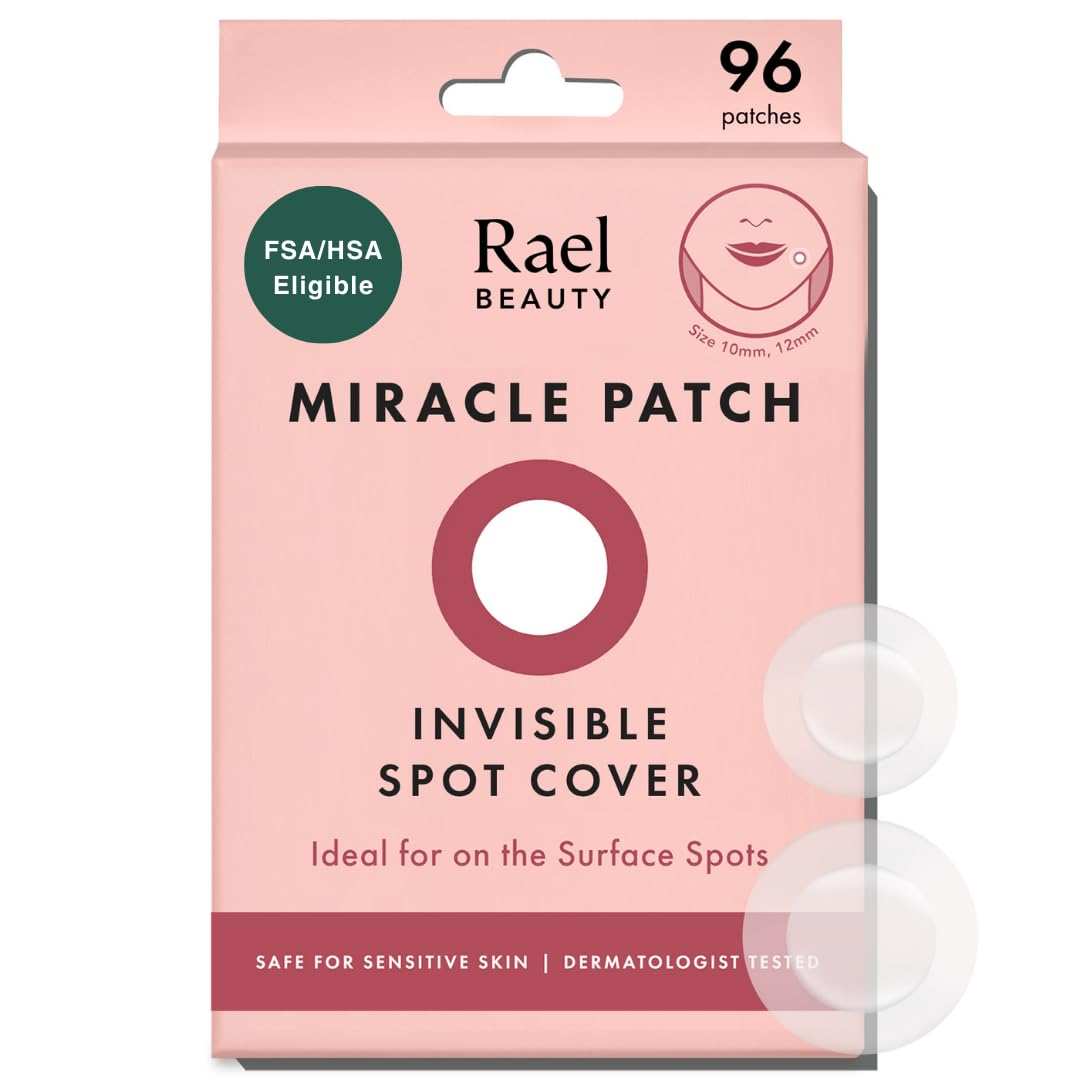 Rael Pimple Patches, Miracle Invisible Spot Cover - Hydrocolloid Acne Patch, Treatment for Breakouts, Absorbs Zits & Blemish, Korean Skin Care, 2 Sizes (96 Count)