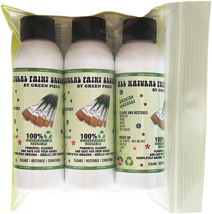Green Piece® Paint Brush (Pack of 3 Paint Brush Cleaner)
