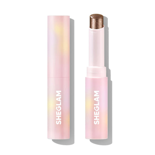 SHEGLAM Crystal Jelly Glaze Stick Eye Shadow Stick Eyeliner Brightener Pencil Crayon with Brush Easy to Blend Long Lasting Shimmer Eyeshadow-Bronze Dust | alldaygood beauty