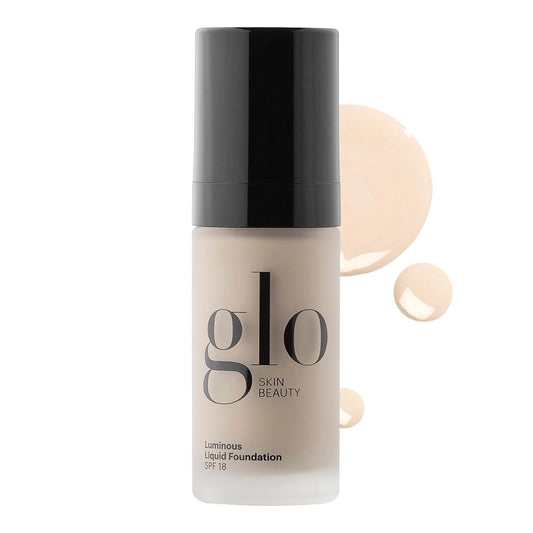 Glo Skin Beauty Luminous Liquid Mineral Foundation Makeup with SPF 18 (Porcelain) - Improves Uneven Skin Tone, Smooths & Corrects Imperfections, Sheer to Medium Coverage, Dewy Finish | alldaygood beauty