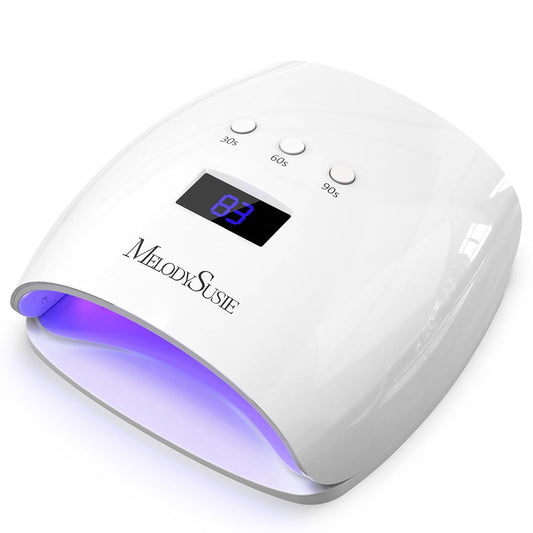 Melodysusie UV Nail Lamp, Plus30I UV Light for Gel Nails True 54W Professional Led Nail Dryer with 3 Timer, Smart Sensor, LCD Display, Detachable Tray Fast Curing Nail Art Tools Manicure Accessories | alldaygood beauty