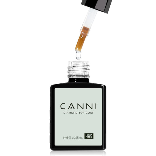 CANNI Tempered Gel Top Coat – 9ML High-Gloss Soak-Off UV/LED Nail Polish Top Layer for Long-Lasting Gel Nails, DIY or Salon Use | alldaygood beauty