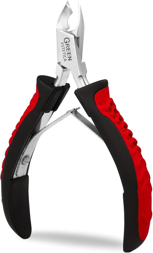 Premium Cuticle Trimmer Stainless Steel Nipper – Sharp Blades with Double Spring – Manicure Pedicure Tool for Home and Salon (Black/Red) | alldaygood beauty