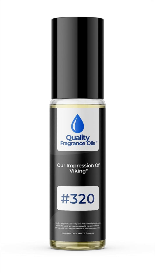 Quality Fragrance Oils' Viking Impression #320 | Long-Lasting Perfume Oil, Alcohol-Free, Strong Scent, 10ml Roll-On | Affordable Alternative to Designer Fragrances