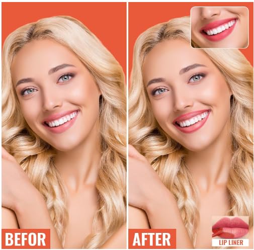 4pcs Lip Stain Peel Off - Lip Liner Stain Long Lasting Waterproof with Tweezer,2-in-1 Lip Liner Matte,Natural Finish,Non-Stick Cup,Stay On All Day,Perfect for Gift(Cocoa+Rose+Nude+Mauve)